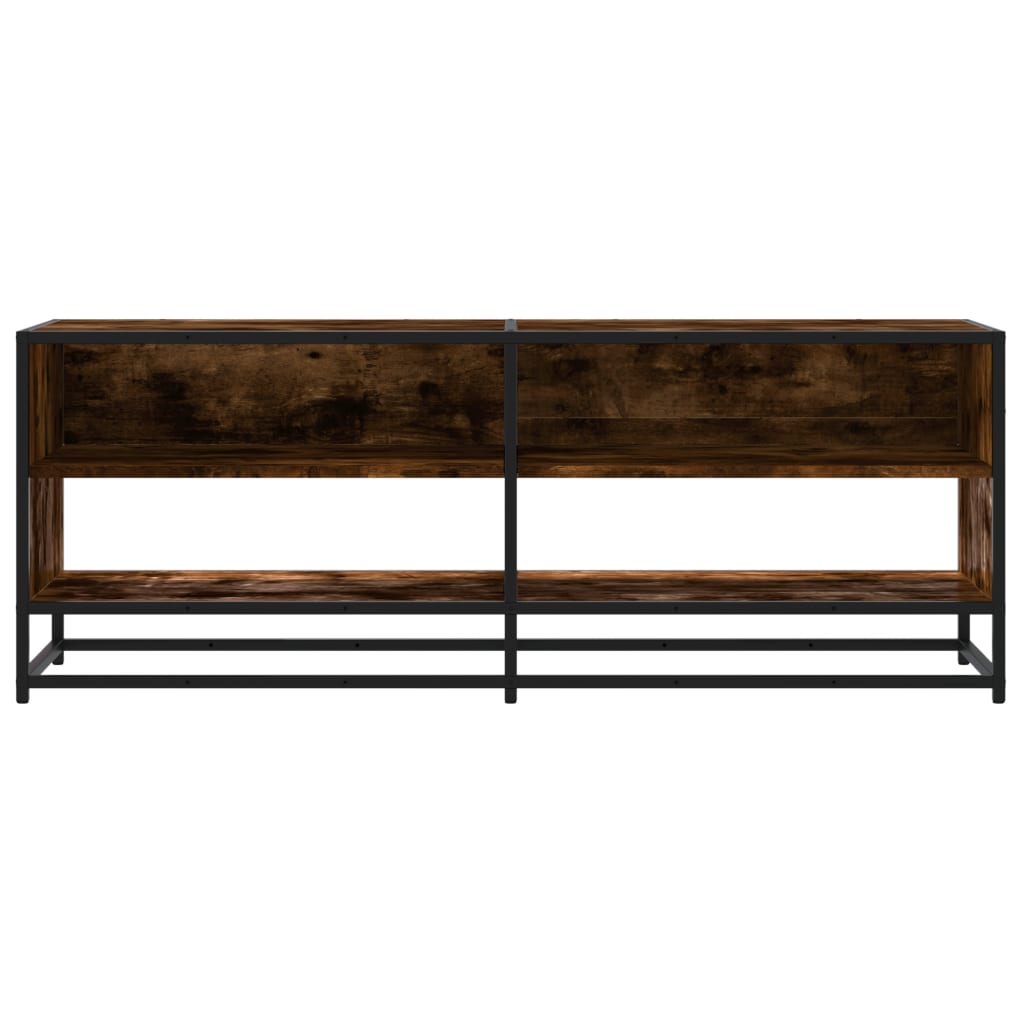 Meuble TV chêne fumé 120,5x40x46 cm bois d'ingénierie et métal Meubles TV vidaXL   