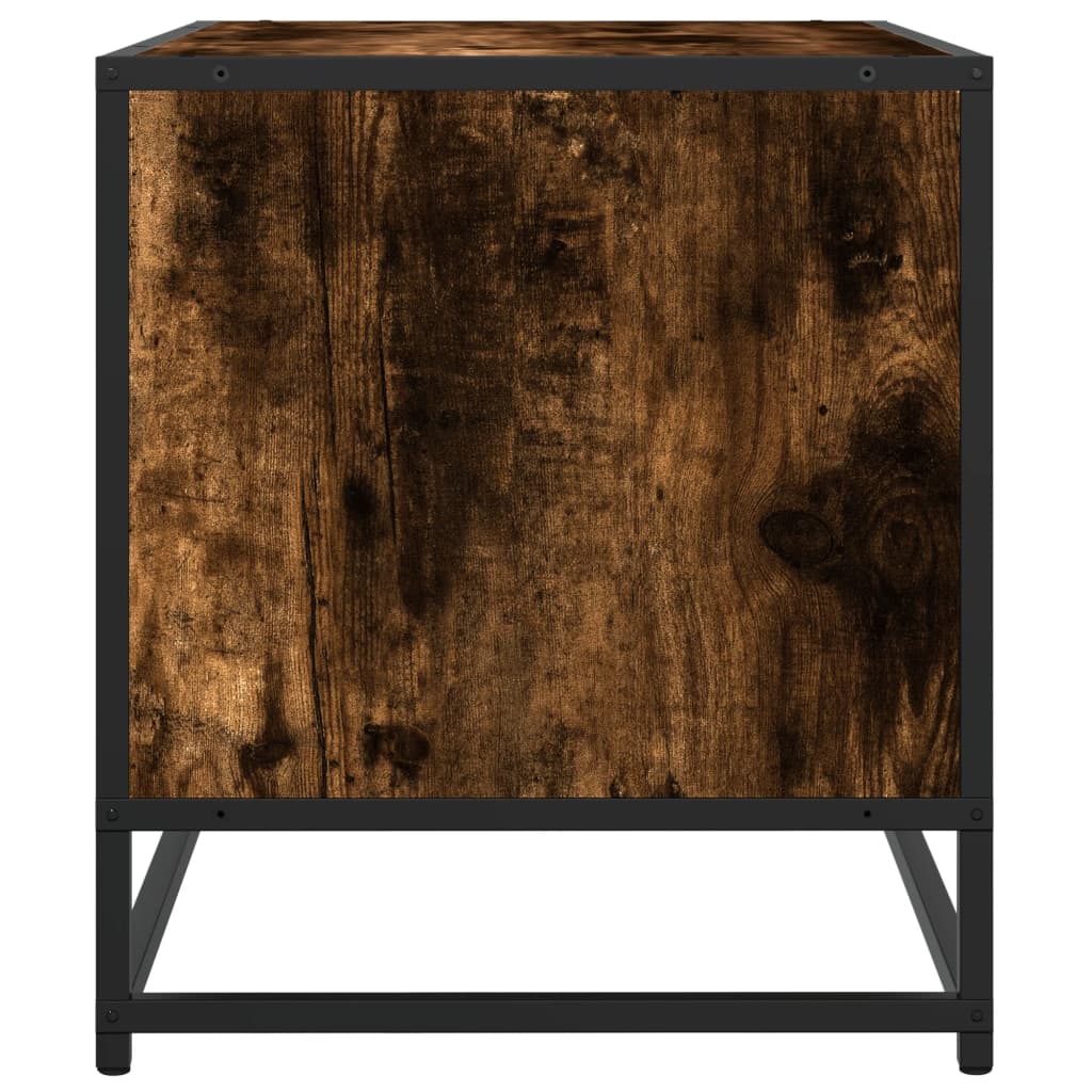 Meuble TV chêne fumé 120,5x40x46 cm bois d'ingénierie et métal Meubles TV vidaXL   