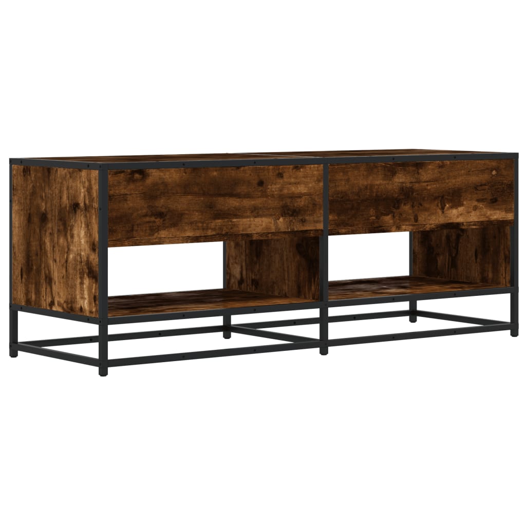 Meuble TV chêne fumé 120,5x40x46 cm bois d'ingénierie et métal Meubles TV vidaXL   