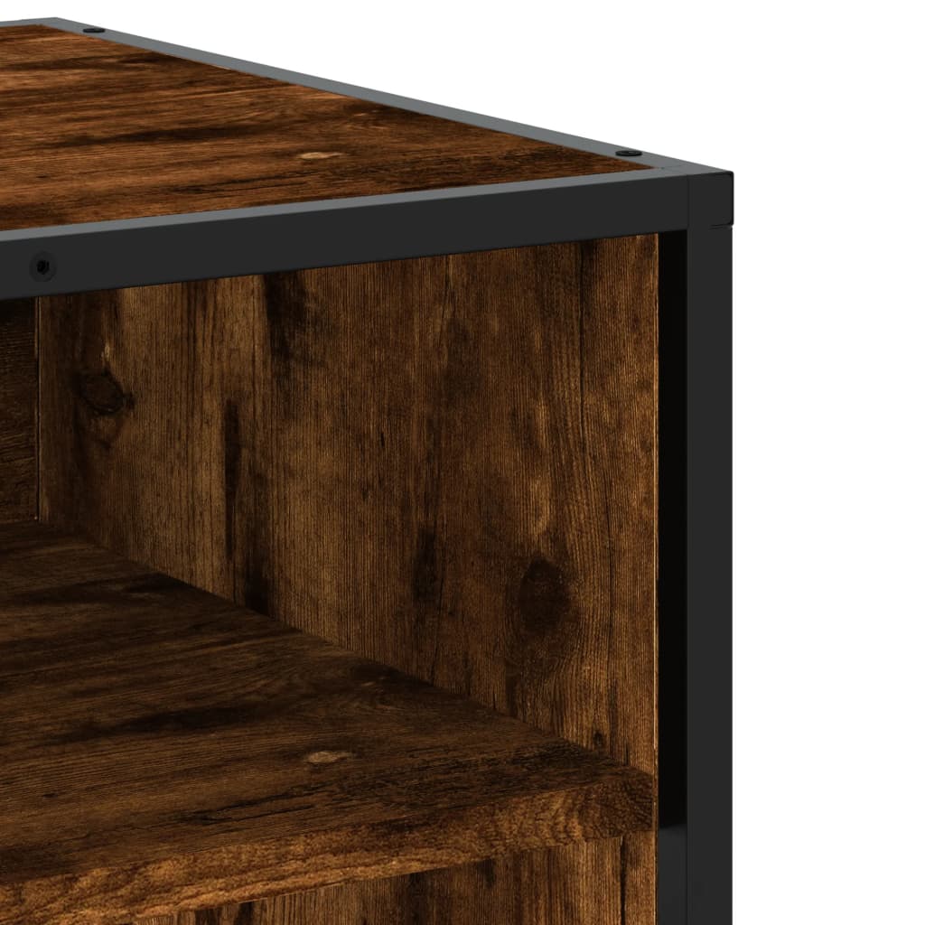 Meuble TV chêne fumé 120,5x40x46 cm bois d'ingénierie et métal Meubles TV vidaXL   