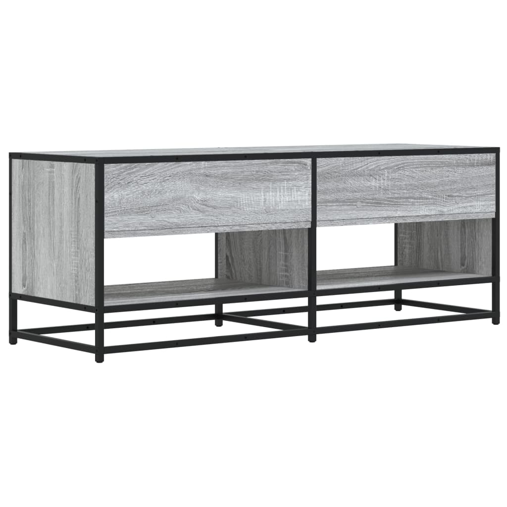 Meuble TV sonoma gris 120,5x40x46 cm bois d'ingénierie et métal - XIOS