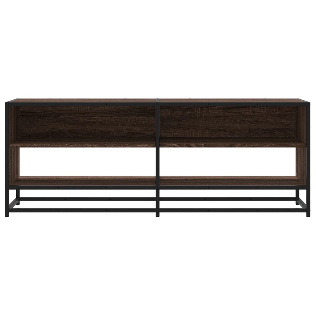 Meuble TV chêne marron 120,5x40x46cm bois d'ingénierie et métal - XIOS