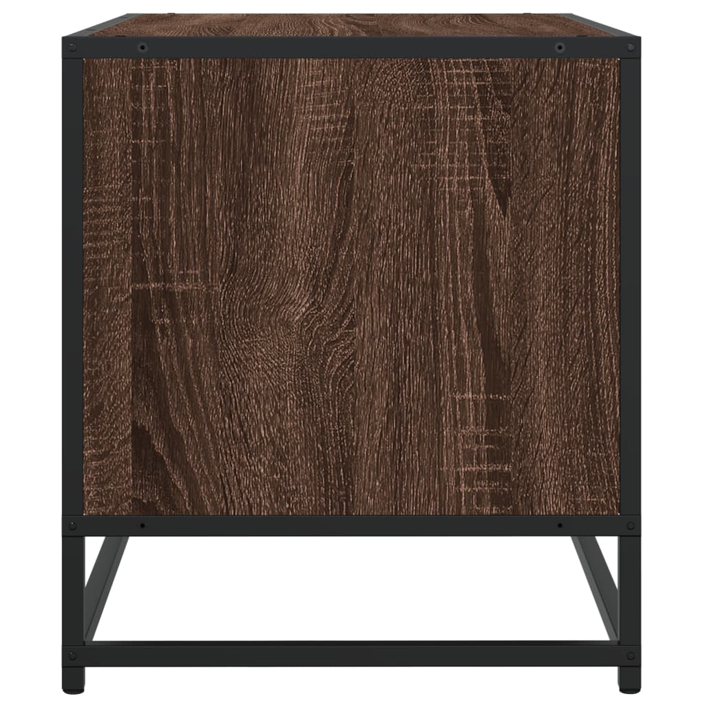 Meuble TV chêne marron 120,5x40x46cm bois d'ingénierie et métal - XIOS