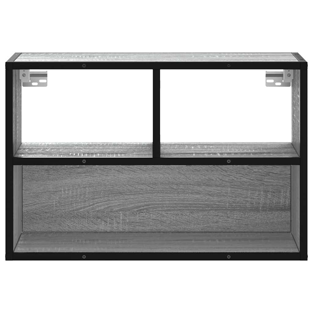 Meuble TV sonoma gris 60x31x39,5 cm bois d'ingénierie et métal - XIOS
