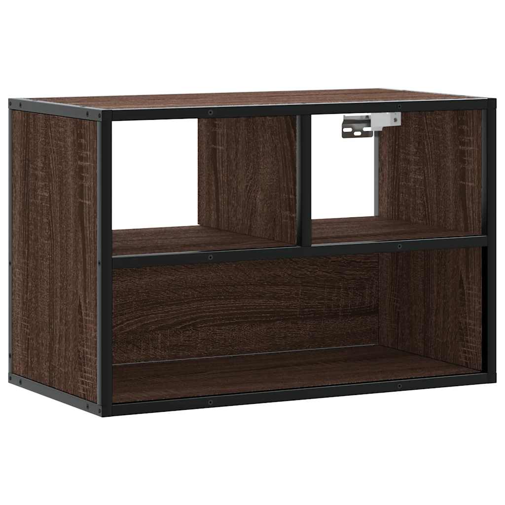 Meuble TV chêne brun 60x31x39,5 cm bois d'ingénierie et métal - XIOS