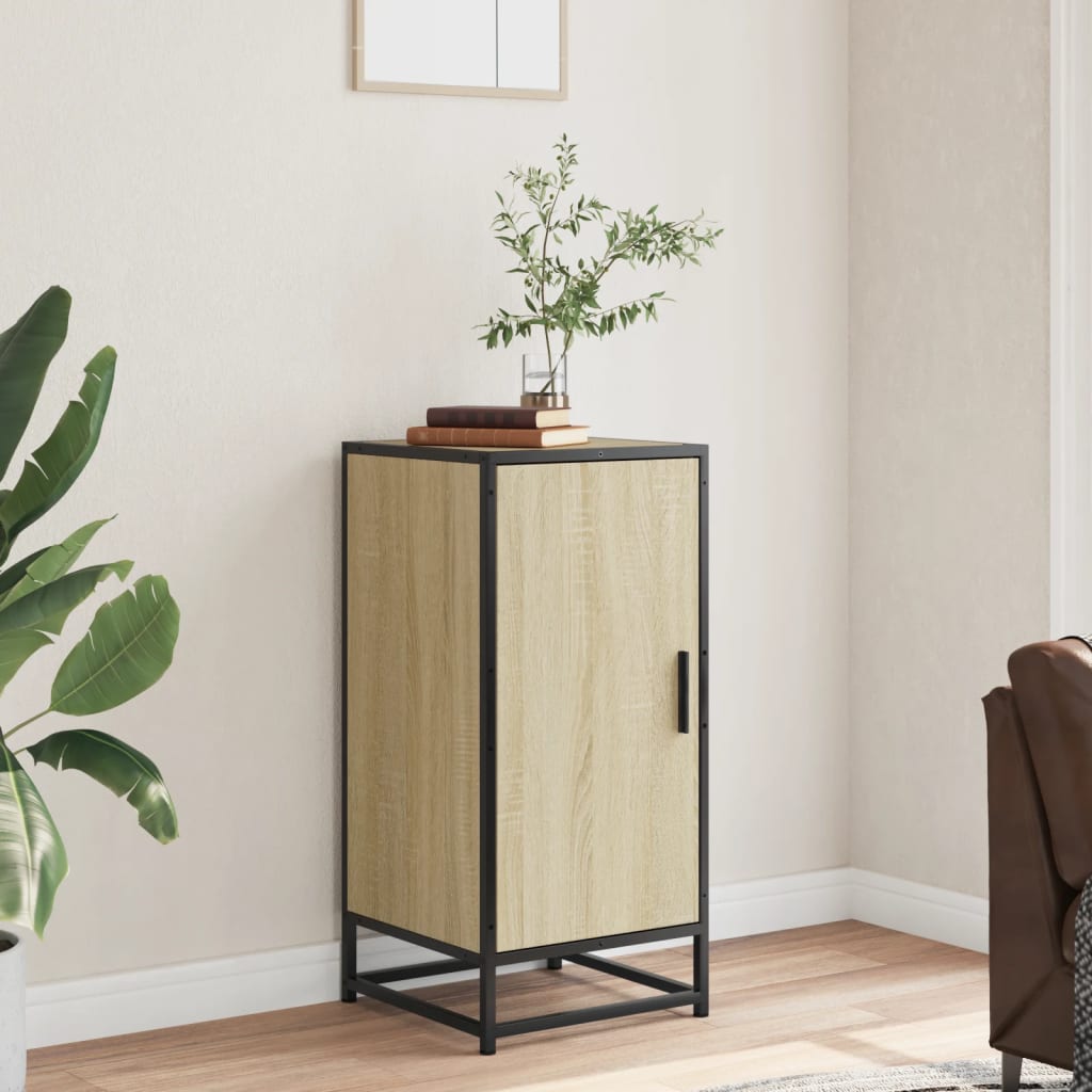 Buffet chêne sonoma 35,5x35x76 cm bois d'ingénierie et métal - XIOS