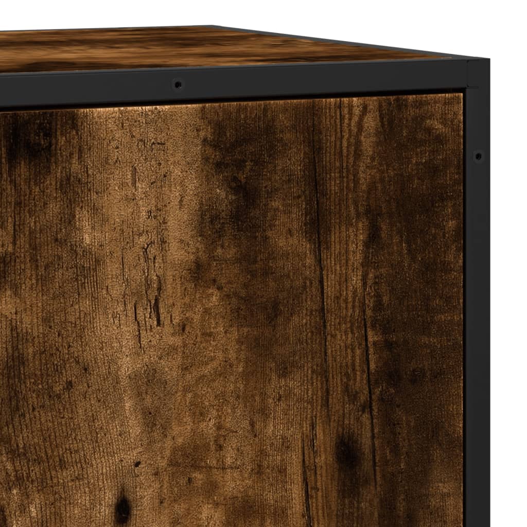Buffet chêne fumé 35,5x35x76 cm bois d'ingénierie et métal - XIOS