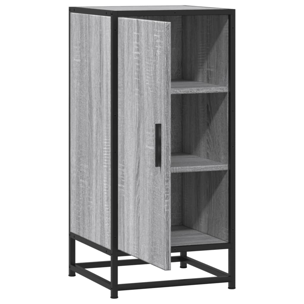 Buffet sonoma gris 35,5x35x76 cm bois d'ingénierie et métal - XIOS