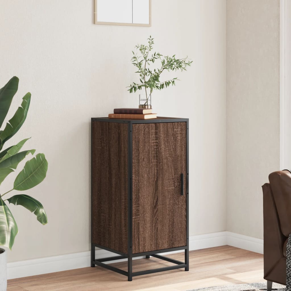 Buffet chêne marron 35,5x35x76 cm bois d'ingénierie et métal - XIOS