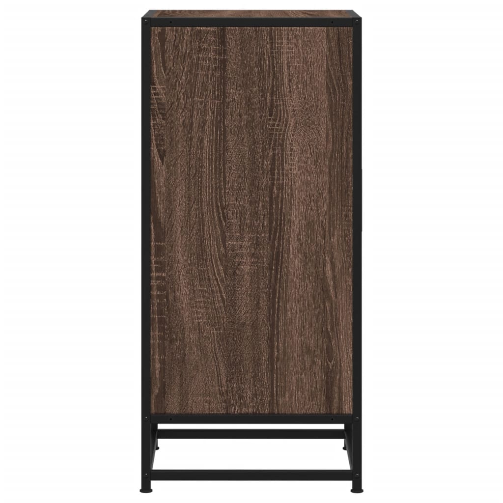 Buffet chêne marron 35,5x35x76 cm bois d'ingénierie et métal - XIOS