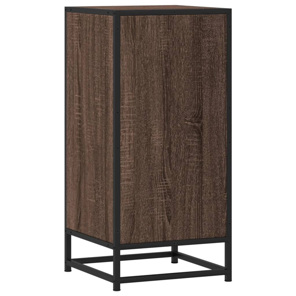 Buffet chêne marron 35,5x35x76 cm bois d'ingénierie et métal - XIOS