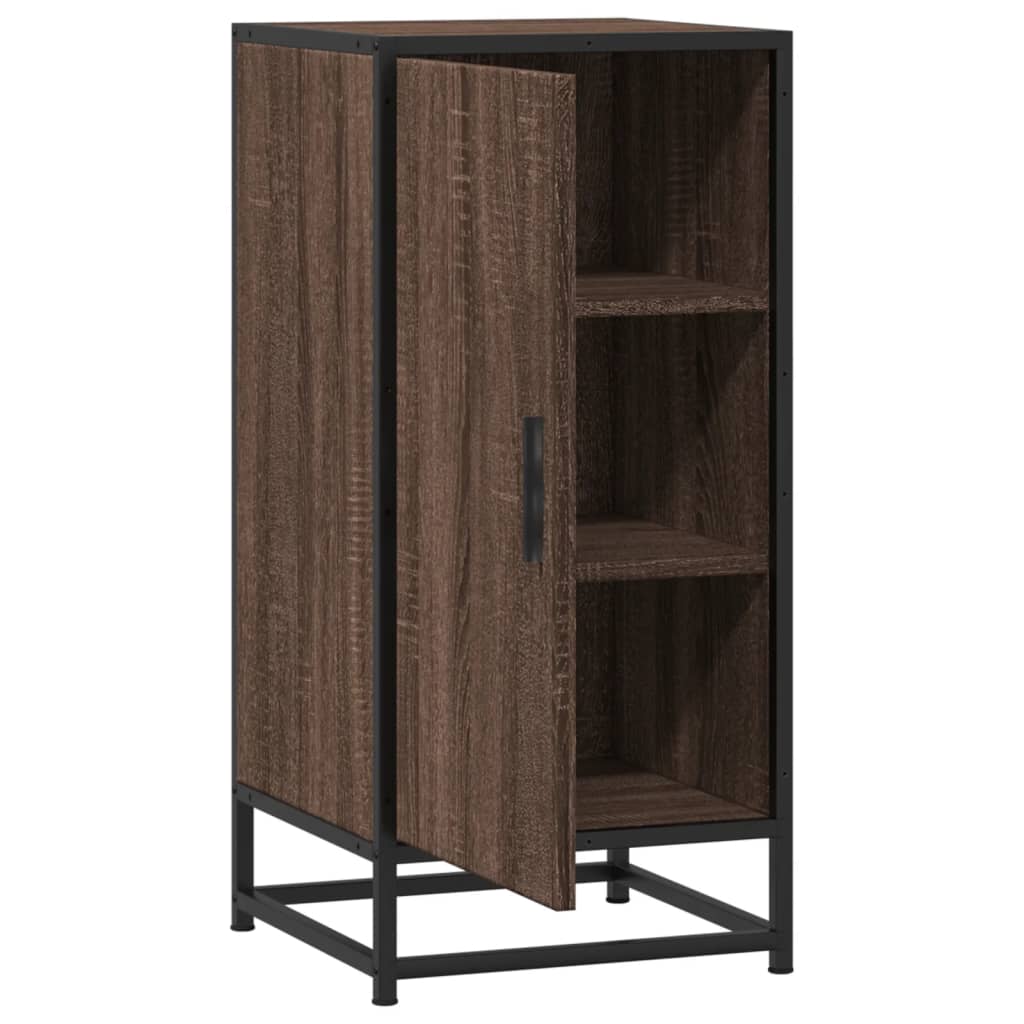 Buffet chêne marron 35,5x35x76 cm bois d'ingénierie et métal - XIOS