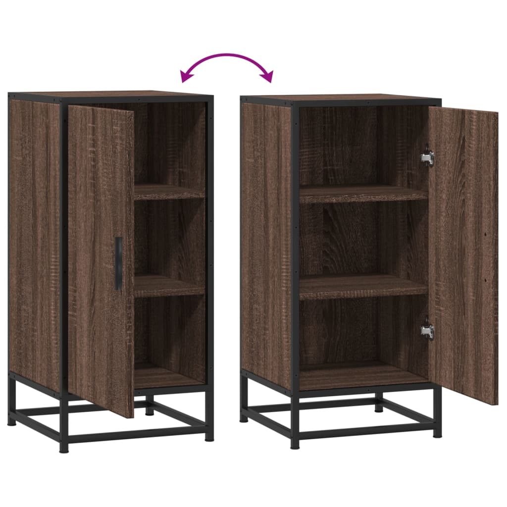 Buffet chêne marron 35,5x35x76 cm bois d'ingénierie et métal - XIOS