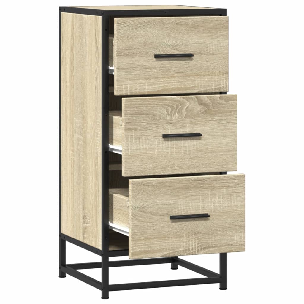 Buffet chêne sonoma 35,5x35x76 cm bois d'ingénierie et métal - XIOS
