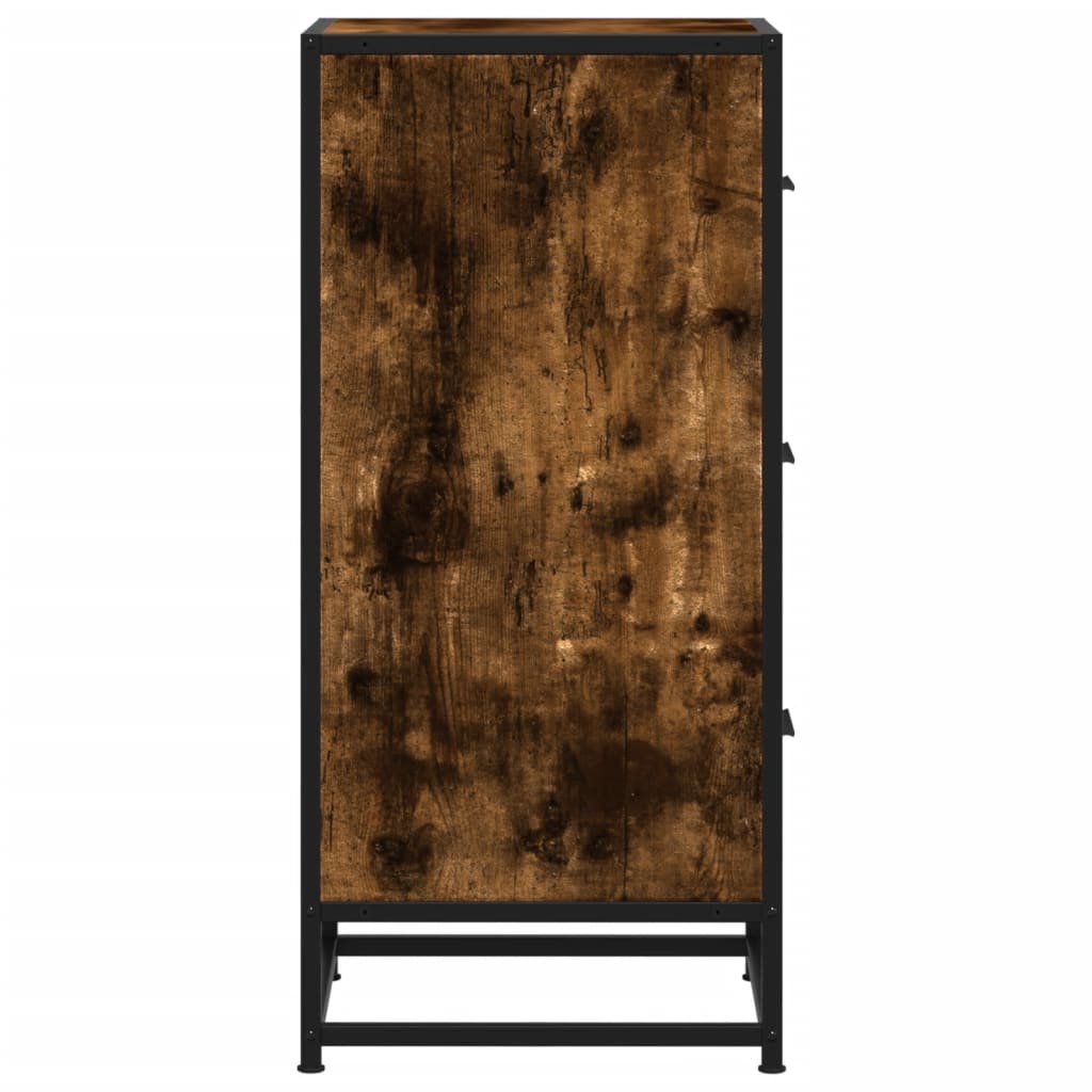 Buffet chêne fumé 35,5x35x76 cm bois d'ingénierie et métal - XIOS