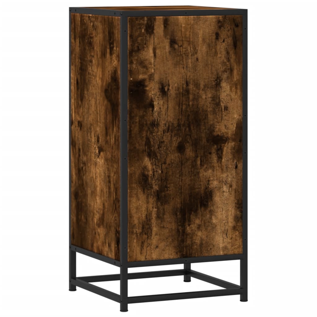 Buffet chêne fumé 35,5x35x76 cm bois d'ingénierie et métal - XIOS