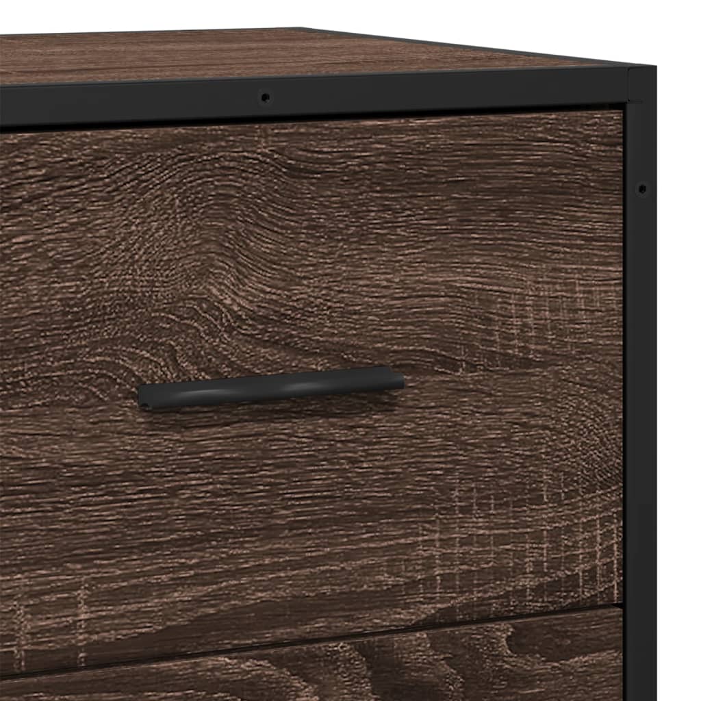 Buffet chêne marron 35,5x35x76 cm bois d'ingénierie et métal - XIOS