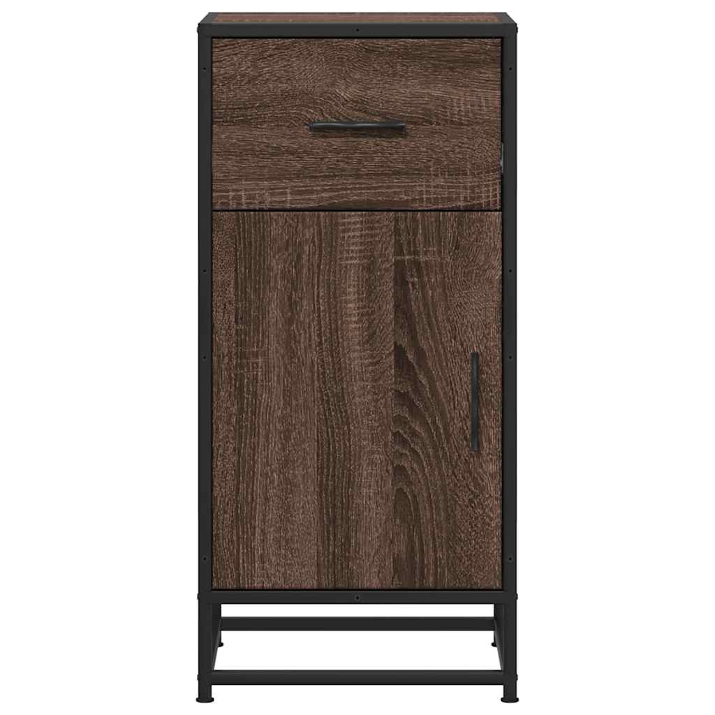 Buffet chêne marron 35,5x35x76 cm bois d'ingénierie et métal - XIOS
