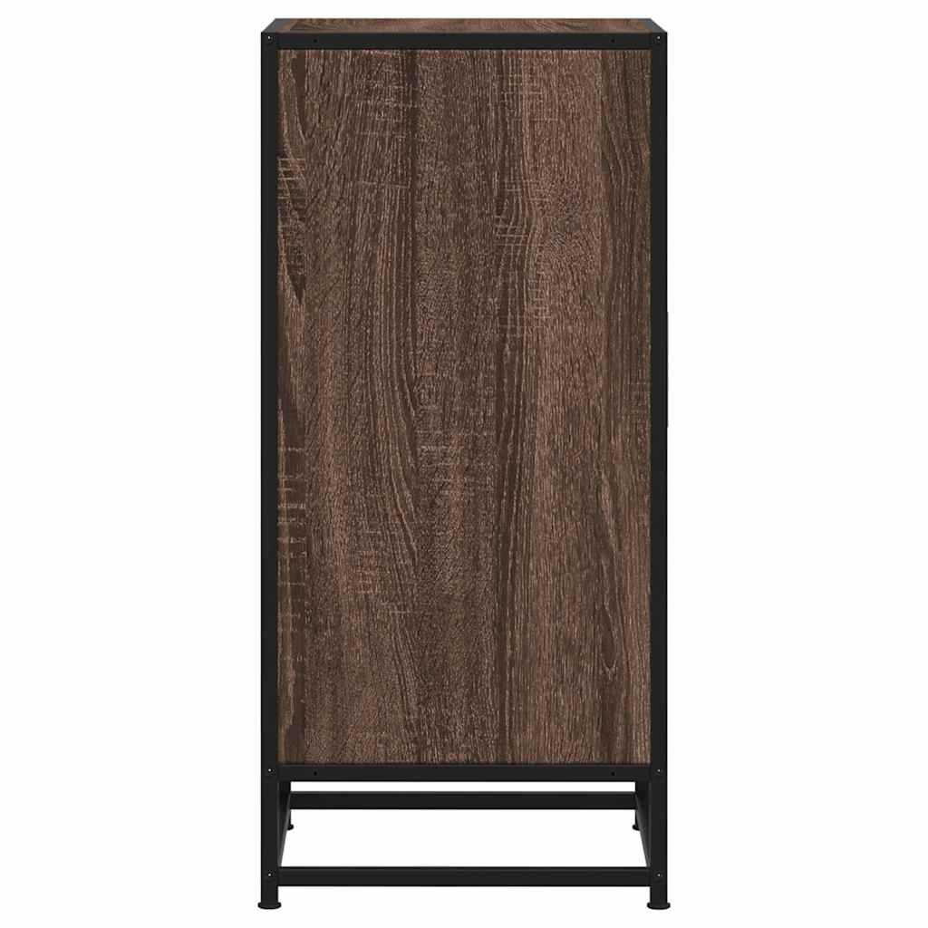 Buffet chêne marron 35,5x35x76 cm bois d'ingénierie et métal - XIOS