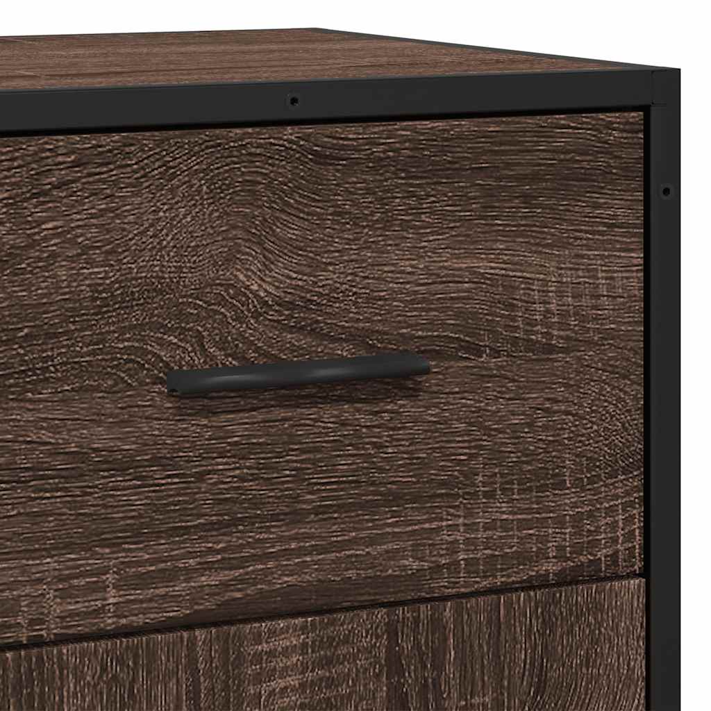 Buffet chêne marron 35,5x35x76 cm bois d'ingénierie et métal - XIOS