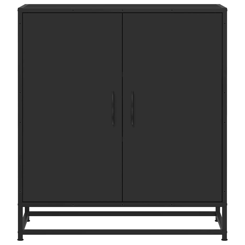 Buffet noir 68x35x76 cm bois d'ingénierie et métal