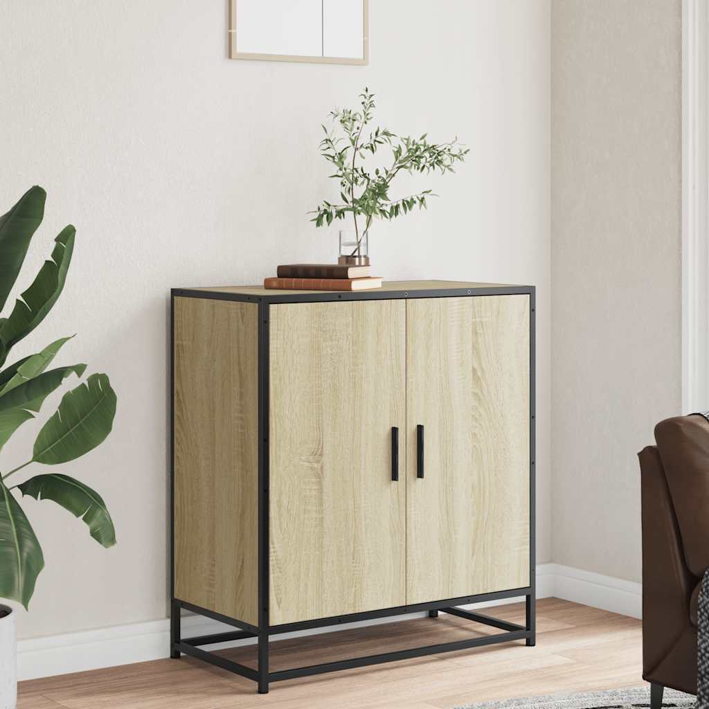 Buffet chêne sonoma 68x35x76 cm bois d'ingénierie et métal - XIOS