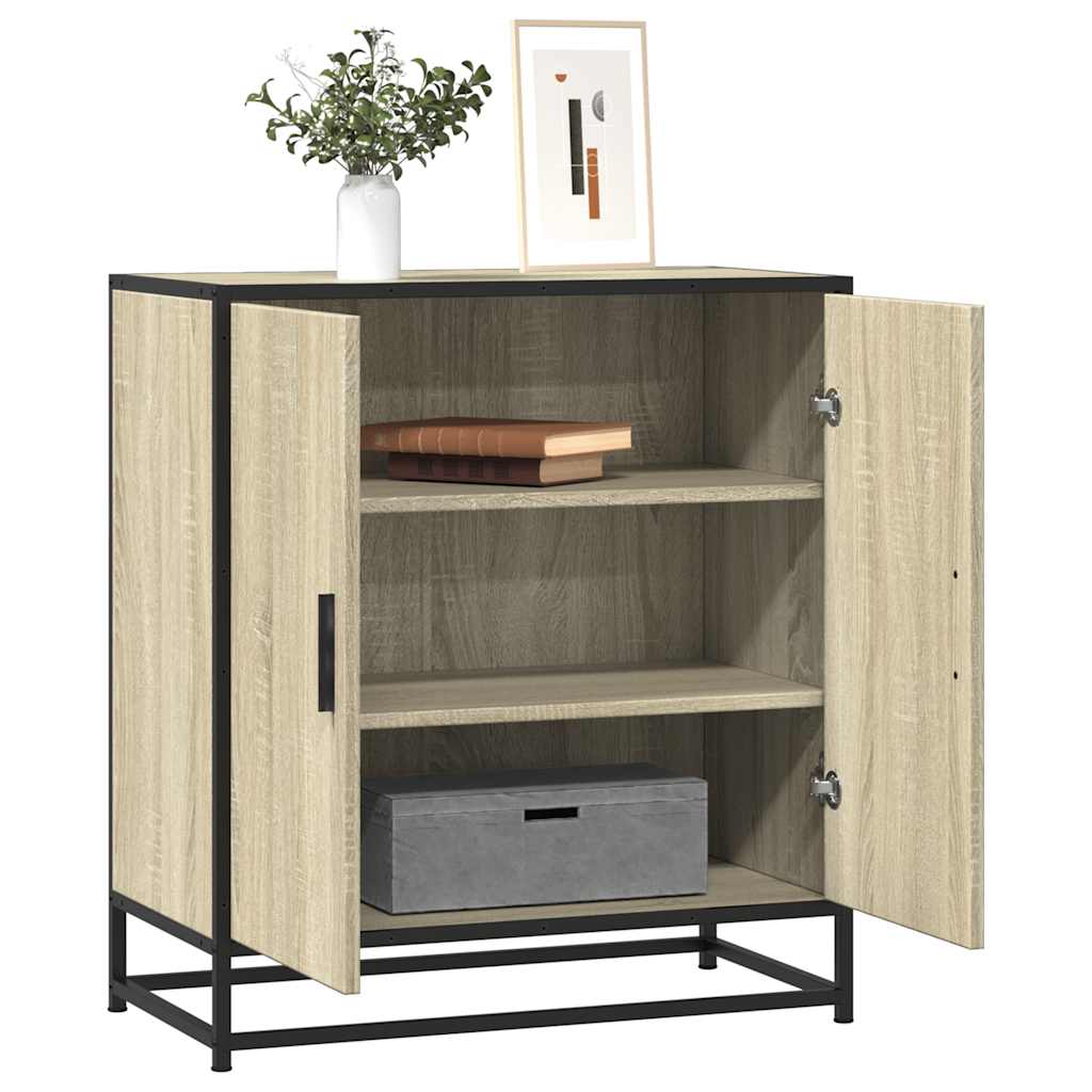 Buffet chêne sonoma 68x35x76 cm bois d'ingénierie et métal - XIOS