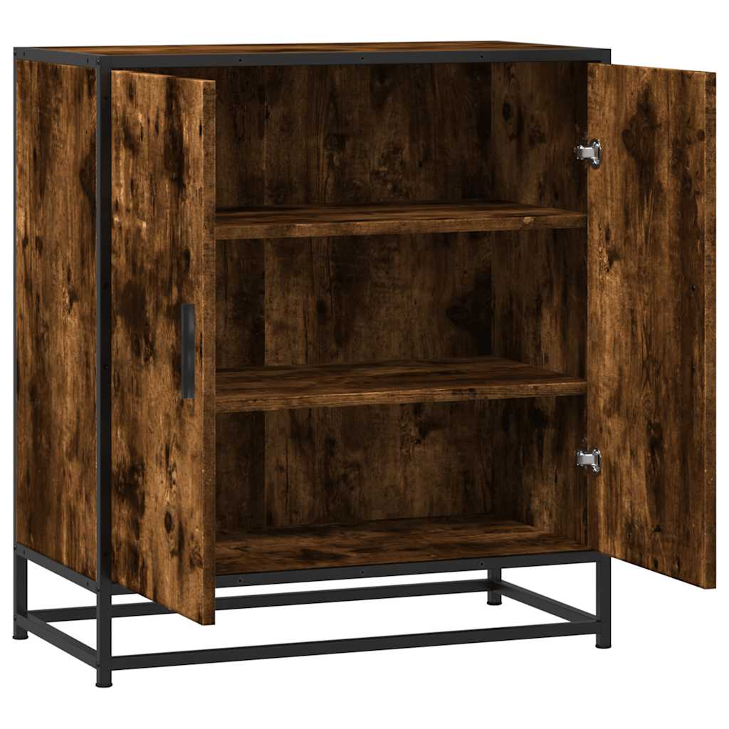 Buffet chêne fumé 68x35x76 cm bois d'ingénierie et métal - XIOS