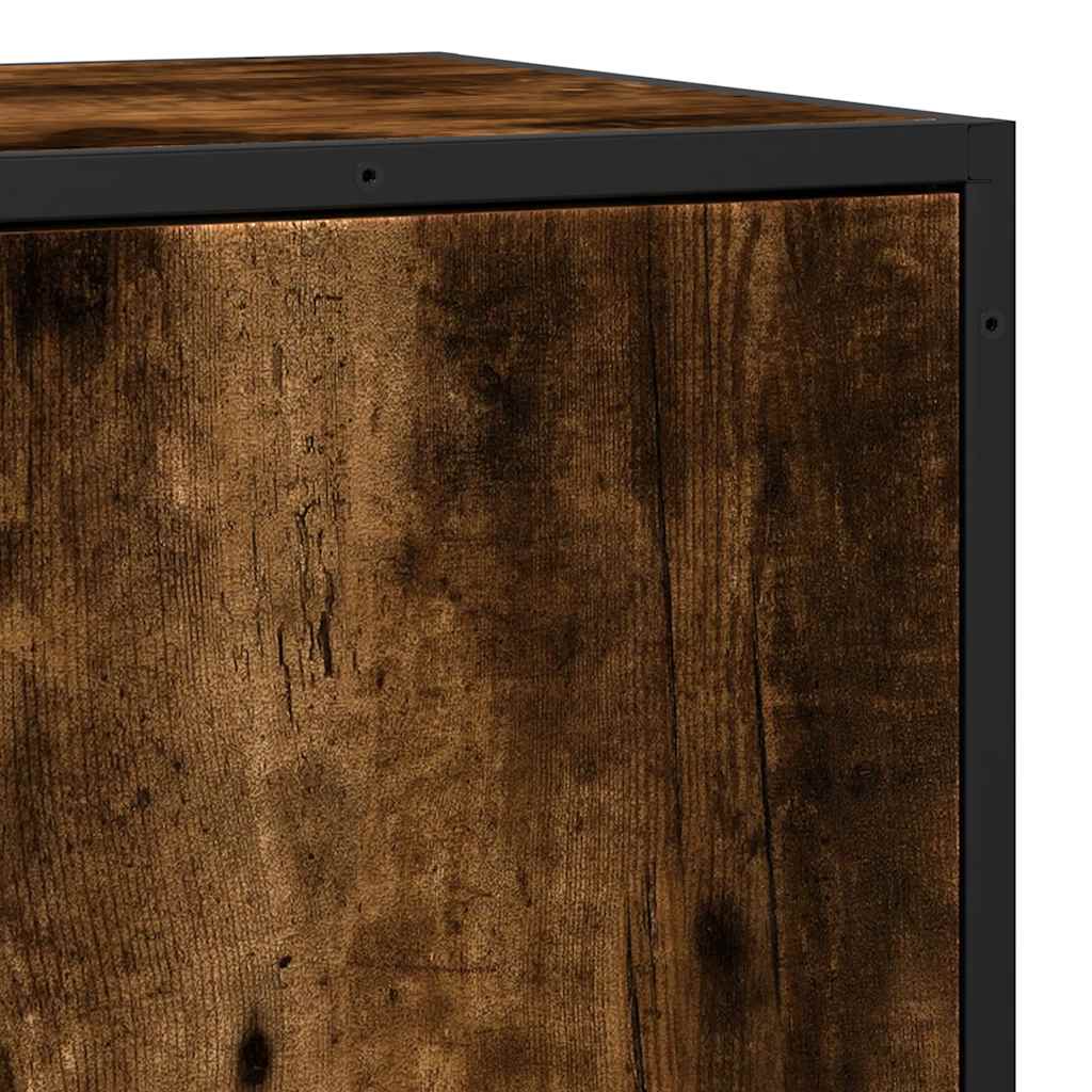 Buffet chêne fumé 68x35x76 cm bois d'ingénierie et métal - XIOS