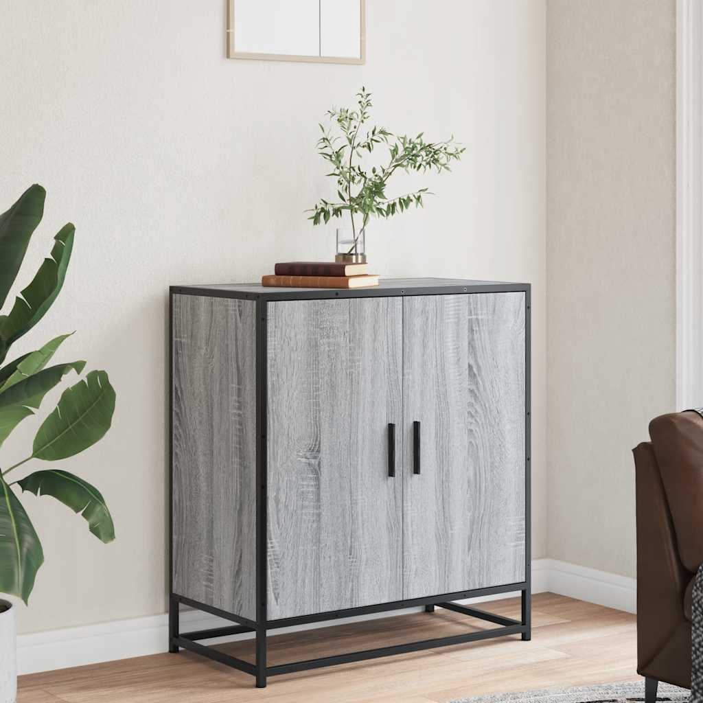 Buffet sonoma gris 68x35x76 cm bois d'ingénierie et métal - XIOS