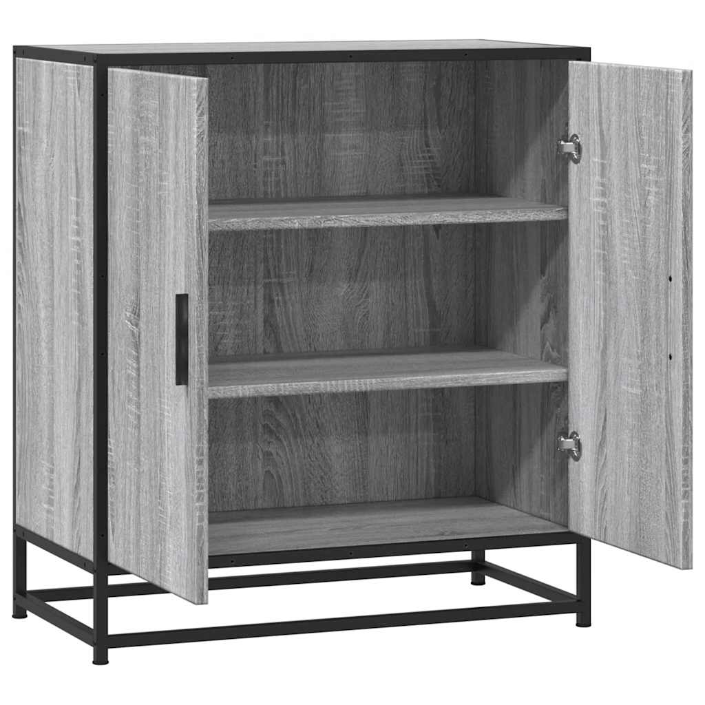 Buffet sonoma gris 68x35x76 cm bois d'ingénierie et métal - XIOS