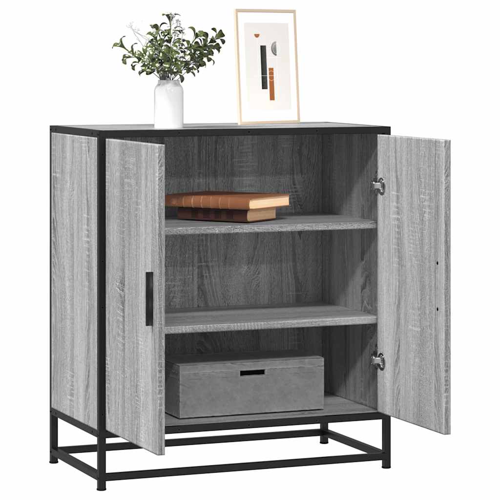 Buffet sonoma gris 68x35x76 cm bois d'ingénierie et métal - XIOS