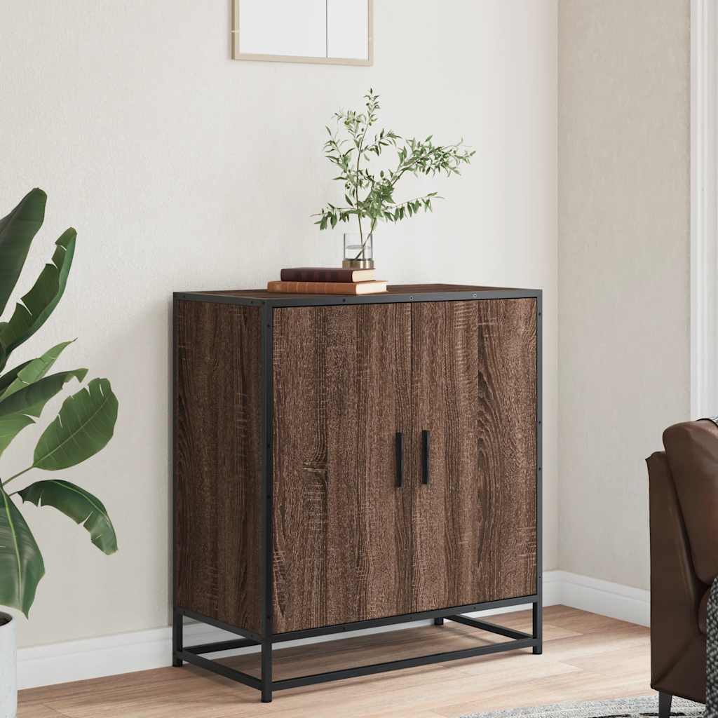 Buffet chêne marron 68x35x76 cm bois d'ingénierie et métal - XIOS