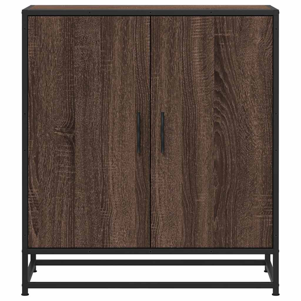 Buffet chêne marron 68x35x76 cm bois d'ingénierie et métal - XIOS