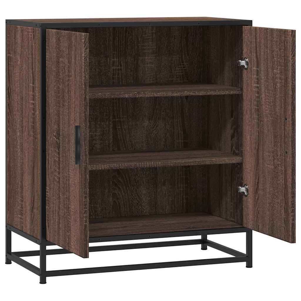 Buffet chêne marron 68x35x76 cm bois d'ingénierie et métal - XIOS