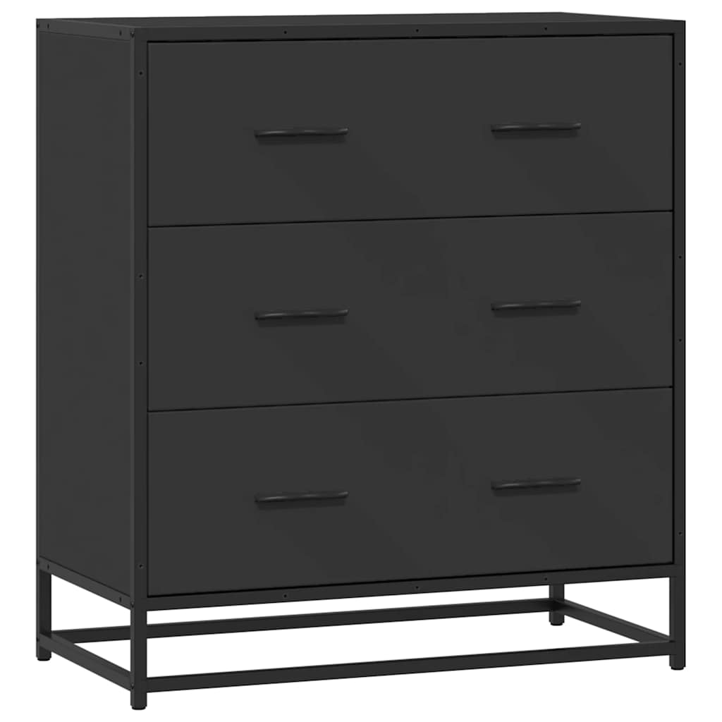 Buffet noir 68x35x76 cm bois d'ingénierie et métal - XIOS
