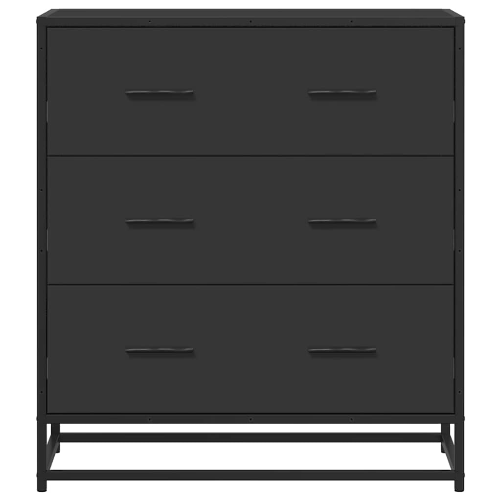 Buffet noir 68x35x76 cm bois d'ingénierie et métal - XIOS