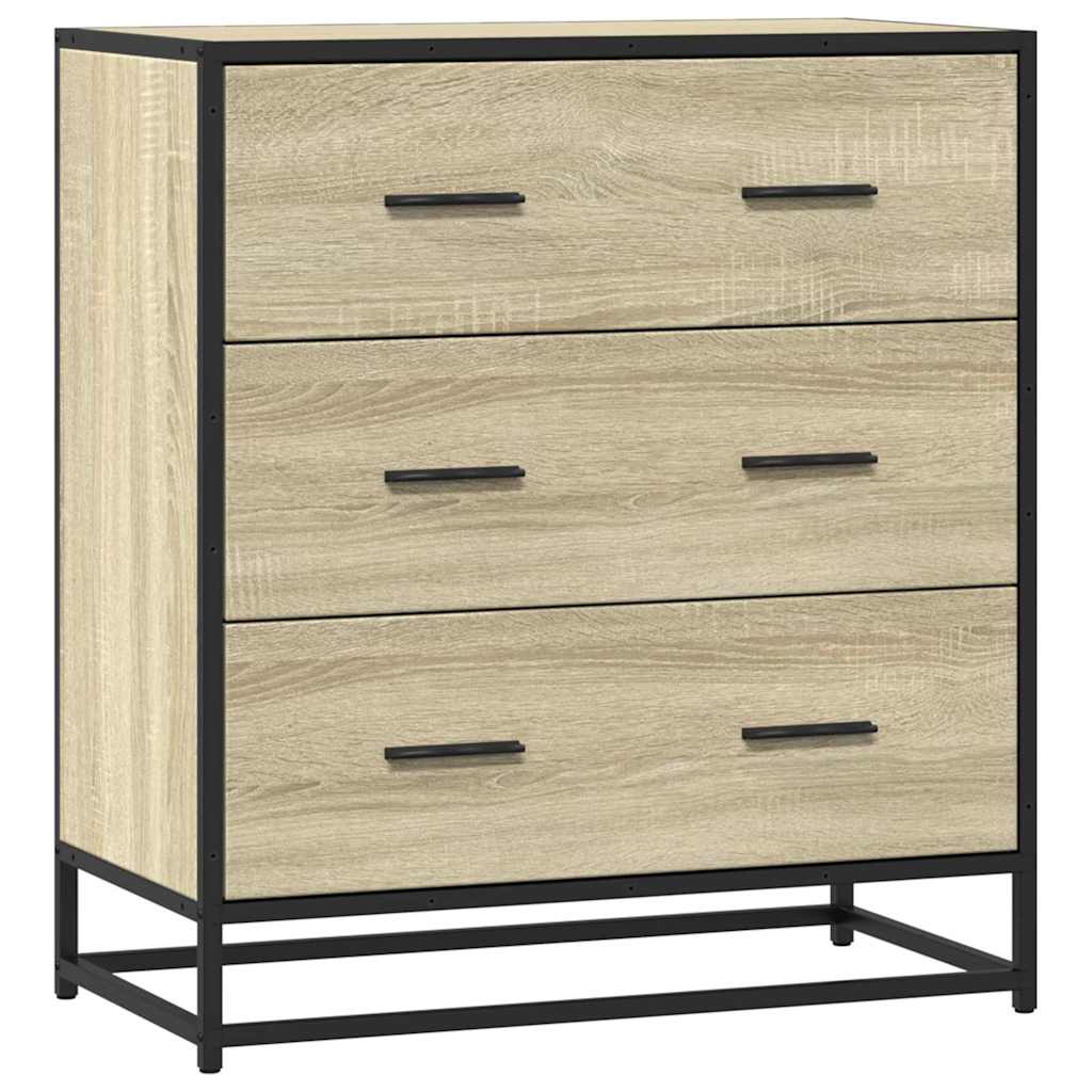 Buffet chêne sonoma 68x35x76 cm bois d'ingénierie et métal - XIOS