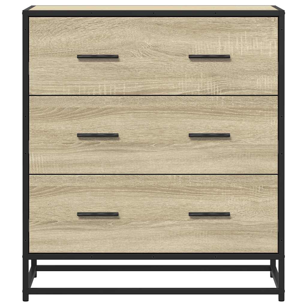 Buffet chêne sonoma 68x35x76 cm bois d'ingénierie et métal - XIOS