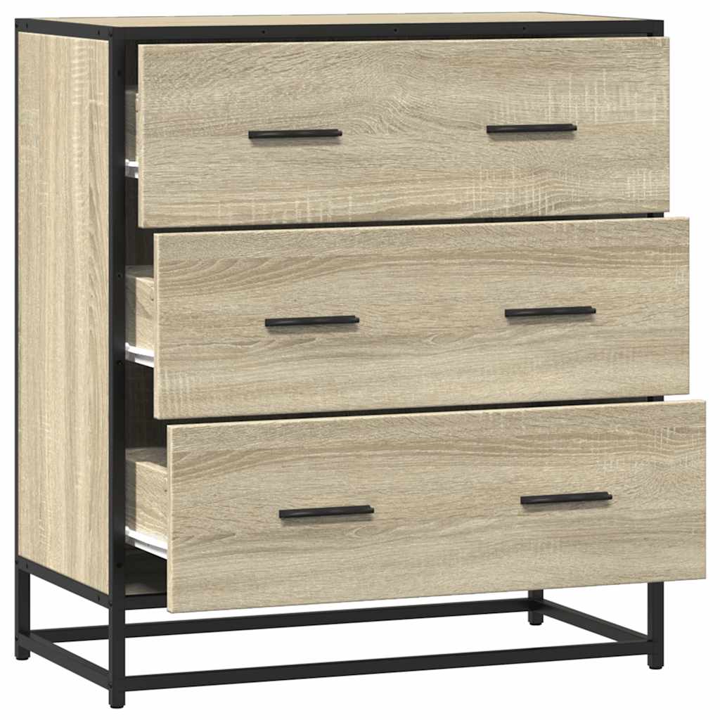 Buffet chêne sonoma 68x35x76 cm bois d'ingénierie et métal - XIOS