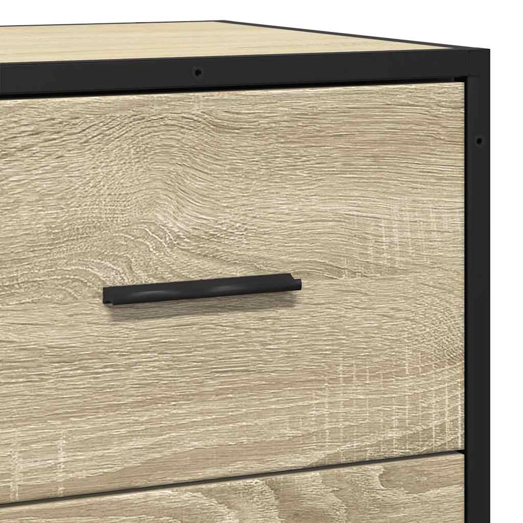 Buffet chêne sonoma 68x35x76 cm bois d'ingénierie et métal - XIOS