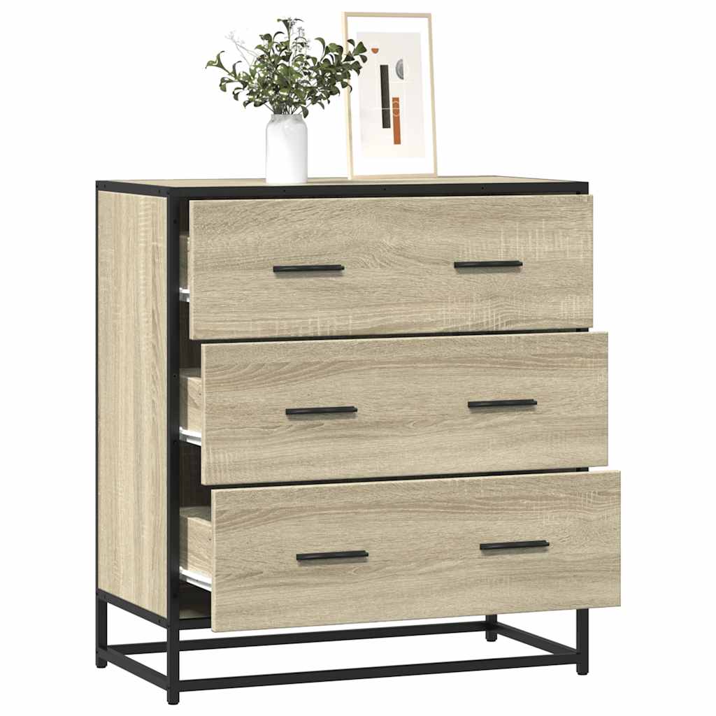 Buffet chêne sonoma 68x35x76 cm bois d'ingénierie et métal - XIOS