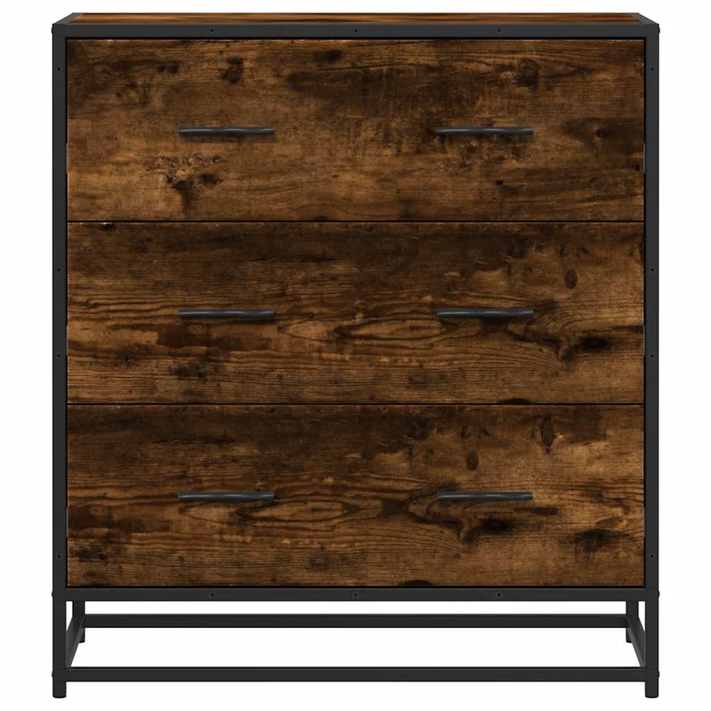Buffet chêne fumé 68x35x76 cm bois d'ingénierie et métal - XIOS