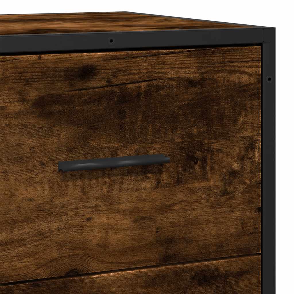 Buffet chêne fumé 68x35x76 cm bois d'ingénierie et métal - XIOS