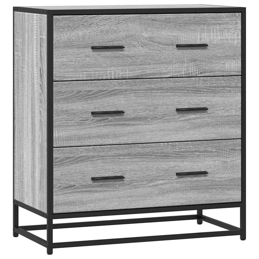 Buffet sonoma gris 68x35x76 cm bois d'ingénierie et métal - XIOS