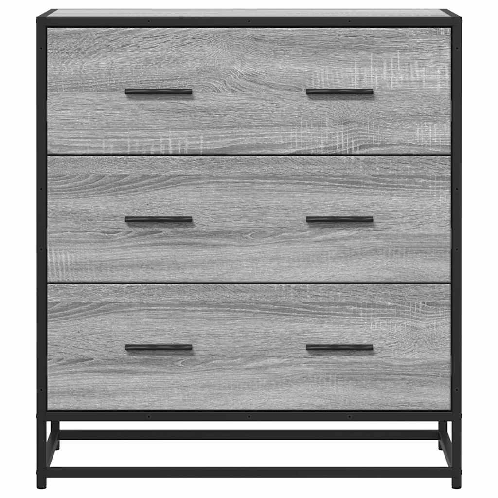 Buffet sonoma gris 68x35x76 cm bois d'ingénierie et métal - XIOS
