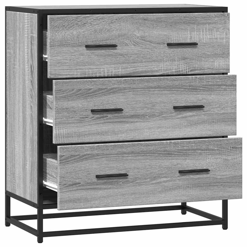 Buffet sonoma gris 68x35x76 cm bois d'ingénierie et métal - XIOS