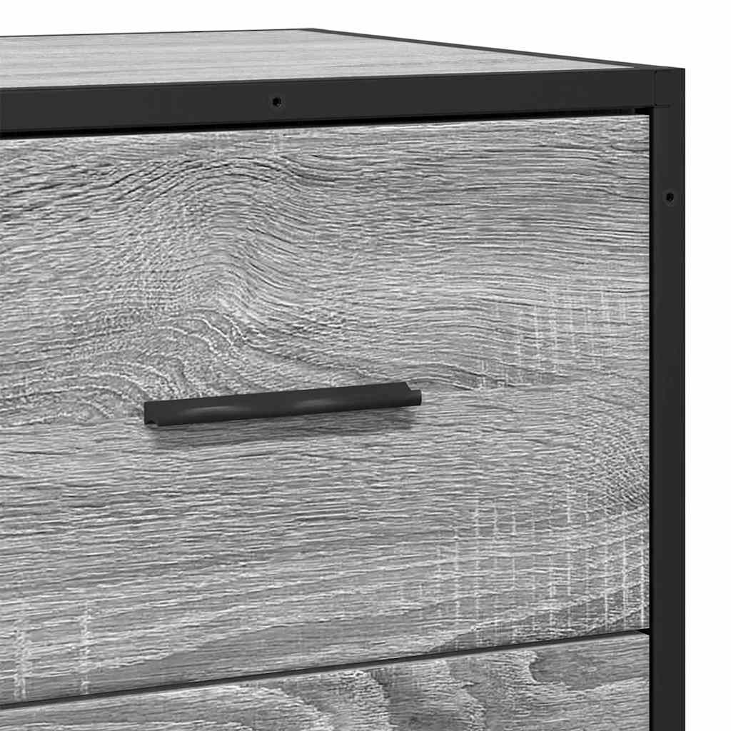 Buffet sonoma gris 68x35x76 cm bois d'ingénierie et métal - XIOS