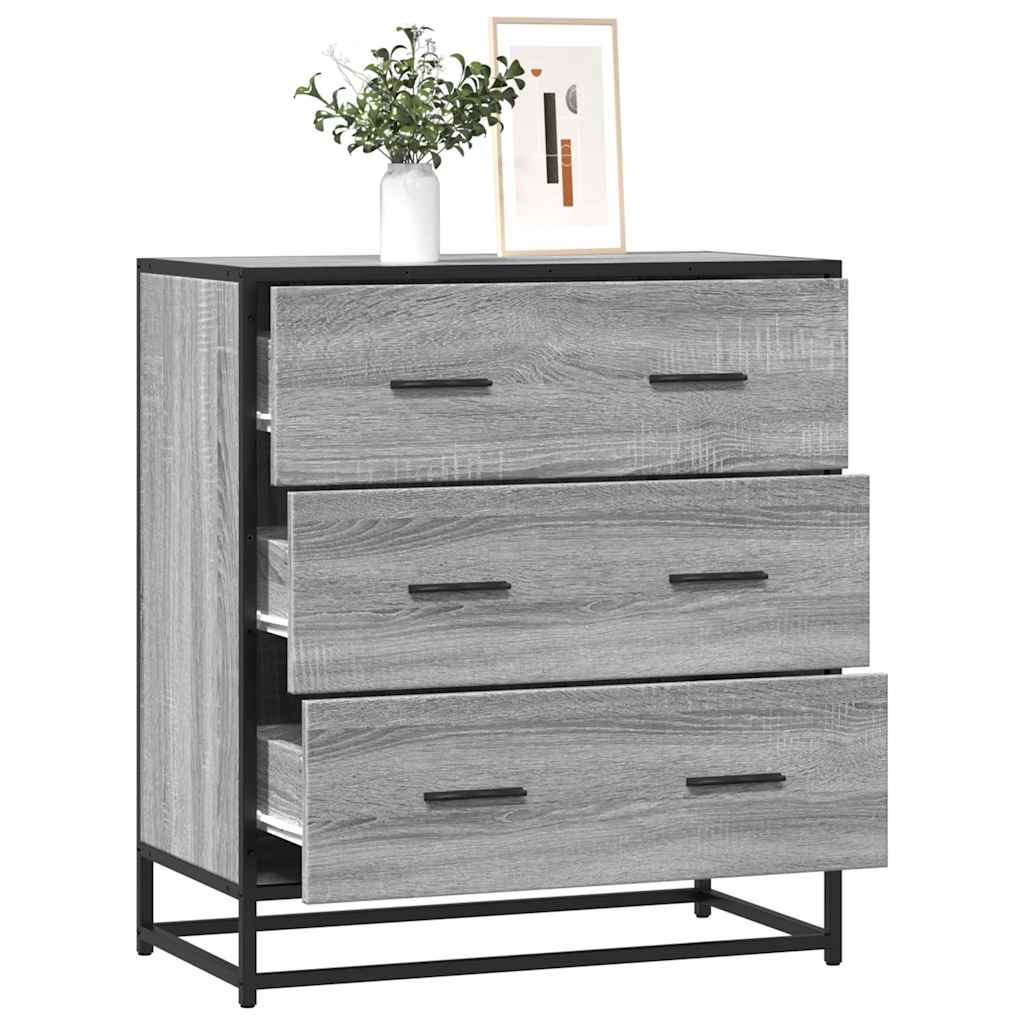 Buffet sonoma gris 68x35x76 cm bois d'ingénierie et métal - XIOS