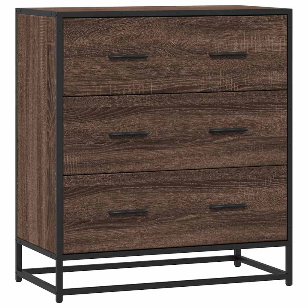 Buffet chêne marron 68x35x76 cm bois d'ingénierie et métal - XIOS